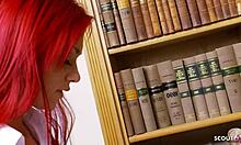 Fit redhead nympho seduces stranger's huge cock for wild CFNM cheating!