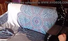 Petite milf shines in total black fishnets pantyhose boots