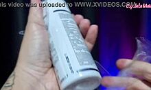 Skinny latina influencer oils her wet body testing erotic lingerie products