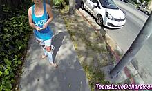 Amateur 18+ Teen Sprayed with Massive Cumshot from Monster Cock Outdoors!