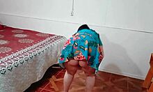 stepson spots stepmom sweeping bends her over for rough pussy pounding