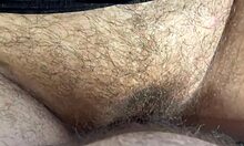 cuckold husband tastes lover's creampie in hairy wife pussy after sloppy big ass cheating quickie