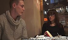 Glasses teen rabbit toys her tight cunt to rough orgasm