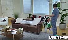 A Sneaky Stepdad Lets Amenna Green Savor His Cock Despite Wife's Risk