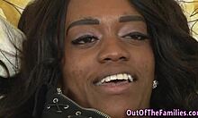 Ebony Stepdaughter Swallows Massive Facial Jizz Load