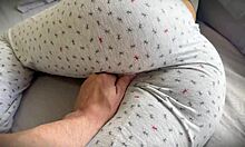 morning horny stepsis tight pajama pussy doggystyle bent over ride