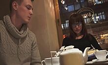 Glasses teen rabbit toys her tight cunt to rough orgasm