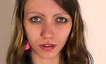 brunette amateur stroked off to sticky facial finish