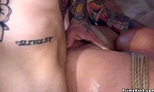 huge tits alt teen bound and gagged takes brutal anal in bdsm dungeon