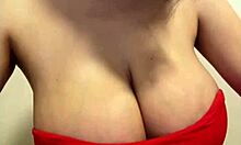 Stepmom's Huge Milky Tits Burst from Red Dress
