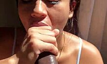 Brunette bombshell slams unfiltered blowjob on huge cock amateur couple action nysdel