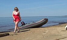 Sexy Milf Flaunts Juicy Big Ass Curves On Beach