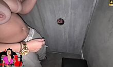 Can You Believe This Cute Babysitter's Hairy Pussy Taking Cock At Gloryhole?