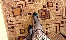 milf trembles fingering hairy pussy to soaking orgasm