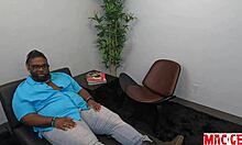 Curvy interracial babe teases big black cock with feet suck and squirting ride