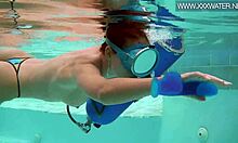 minnie manga slurps dildo underwater in bikini... god it's so hot and bubbly