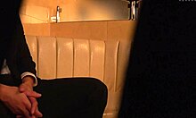 Style perfect cabaret girl soaked after toilet seduction play