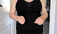 Busty stepmom delivers on stepson's promises with lingerie blowjob and pussy fuck