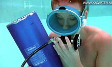 minnie manga slurps dildo underwater in bikini... god it's so hot and bubbly