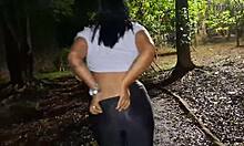 Morena Bare in Public Square Teases Hot Curves and Creamy Finish