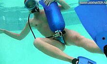 minnie manga slurps dildo underwater in bikini... god it's so hot and bubbly