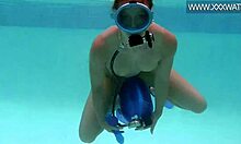 minnie manga slurps dildo underwater in bikini... god it's so hot and bubbly