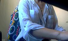 secretary skips panties under miniskirt drops bra fingers wet pussy at work