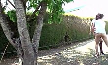 he meets beautiful brunette in countryside and fucks her ass deep