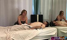 i ride my client's huge cock after massage cum splashing my natural tits