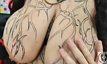 deedee love works out in fishnets then drops for juicy goth blowjob on big cock