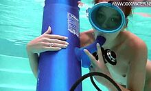 minnie manga slurps dildo underwater in bikini... god it's so hot and bubbly