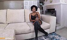 Ebony Milf Rides Big White Cock Deep in POV Casting!