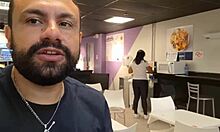 Morena Bare in Public Square Teases Hot Curves and Creamy Finish