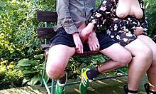 CURVY STEPMOM FLASHES HUGE NATURAL TITS IN PUBLIC PARK! STEPSON CUMS HARD!