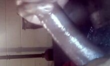 bbc handjob teases huge black cock to explosive cumshot