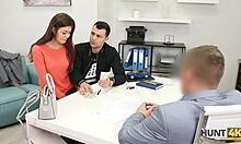 hunt4k czech teen's shaved pussy drilled hard before boyfriend's eyes