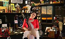 your nose so close to my sexy heels and legs in lingerie