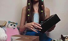 stepdaughter moans as father-in-law double penetrates her tight pussy with anal toys