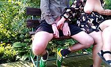 CURVY STEPMOM FLASHES HUGE NATURAL TITS IN PUBLIC PARK! STEPSON CUMS HARD!