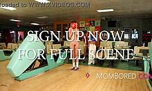 my boyfriend's friend joins stepmom and stepdaughter for free use threesome bowling alley