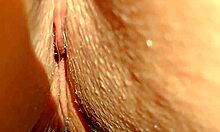 Mature wife flashes huge soaking wet shaved pussy lips in slow motion exhibition
