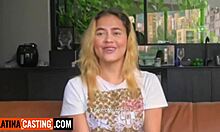 Whoa busty latina teen's tight pussy gets railed hard after sexy red lingerie striptease.