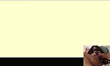 Chubby ebony gamer girl masturbates hairy pussy with dildo during dead cells game