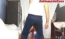 sexy big ass latina model dances on photog cock