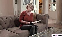 stepmom whispers secrets as she guides young fingers to shaved bliss