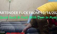 BARTENDER QUICKIE FUCK ENDS IN PUSSY CREAMPIE BLAST!
