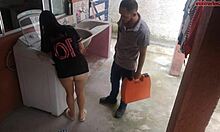housewife pays washer tech with ass while hubby's out 🍑😏