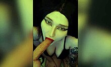 Beautiful cute blonde whispers dirty secrets while dildo fucks her tattooed pussy.