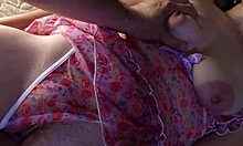 stepmom rubs pussy then takes creampie in lace dress