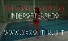 brunette big tits babe mia ferrari tempts in the pool with her curves